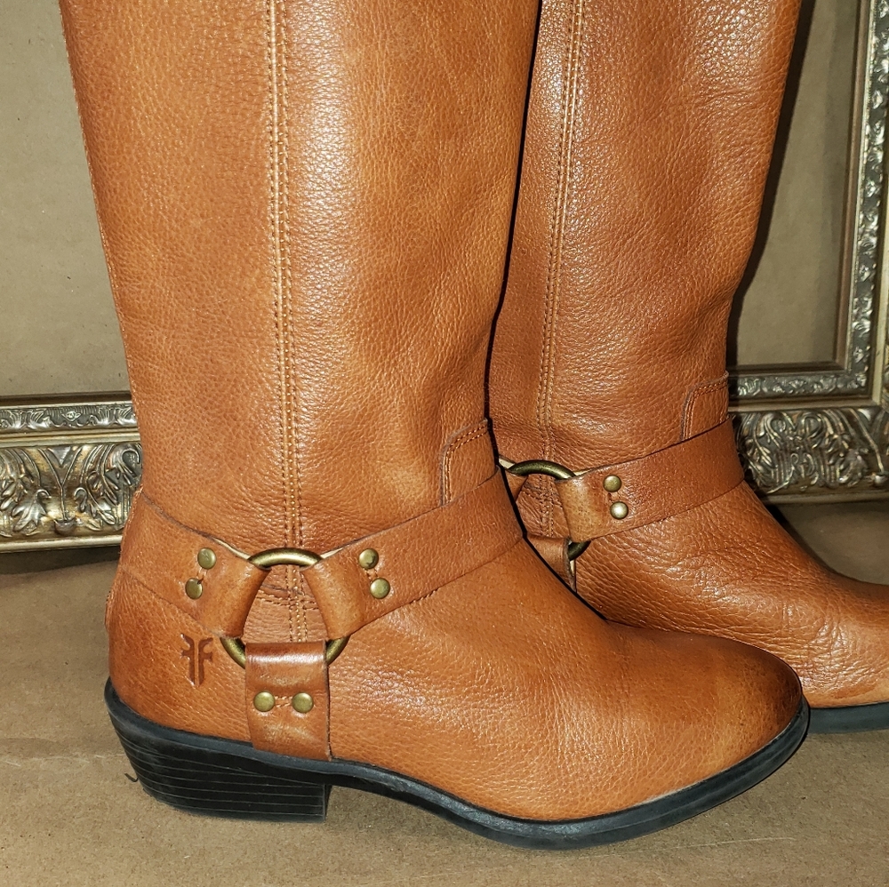 Frye Tall Leather  Brown Boots